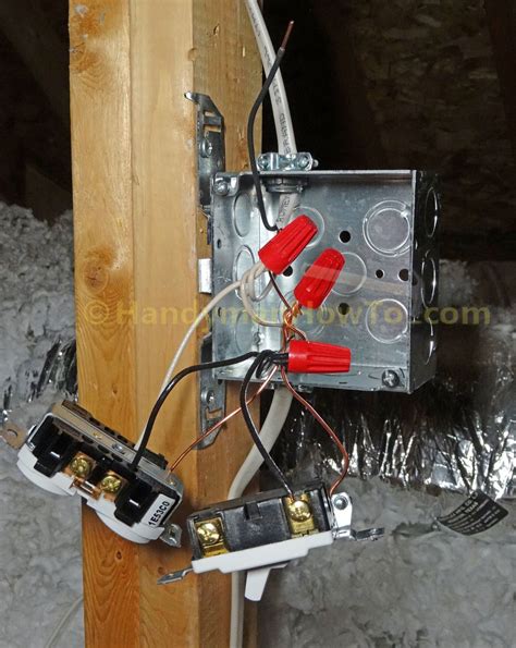 can a junction box be in an attic|attic light with outlet.